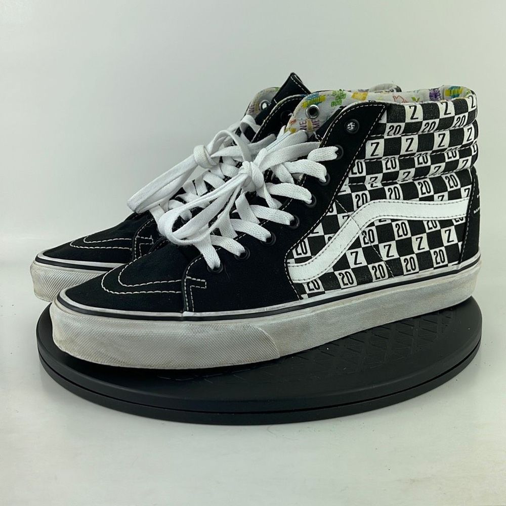 Vans Sk8-Hi Black/White Suede Canvas Athletic Skates Shoes Men’s Size 10.5